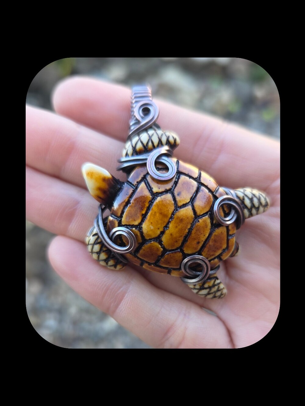 Boho Turtle Pendant Necklace